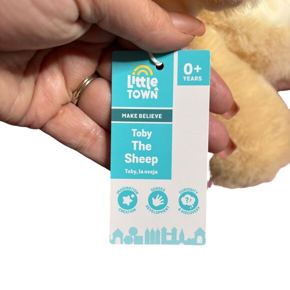 Toby The Sheep Large Plush Toy Soft Beige Animal Stuffed Doll Hidden Pocket ALDI - Picture 6 of 8